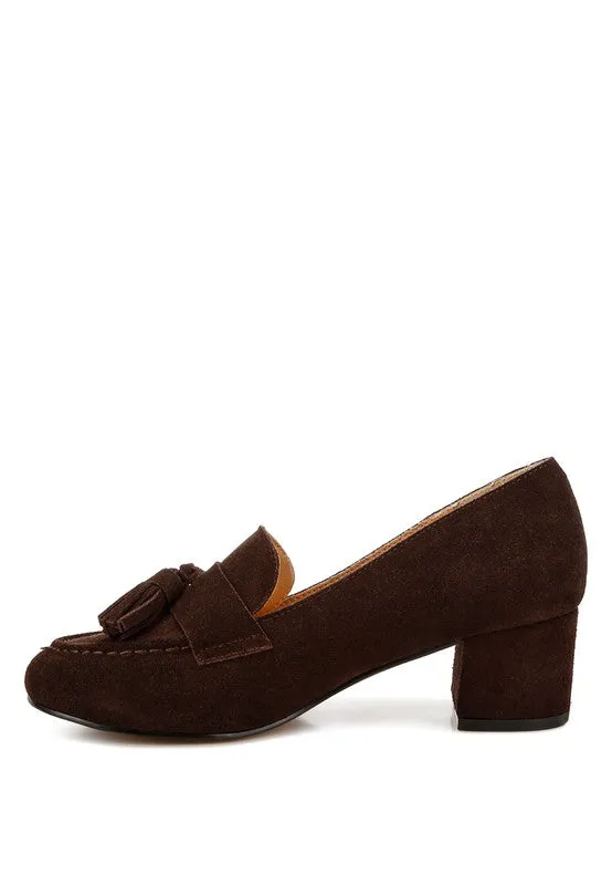 Aloha Tassels Detail Genuine Suede Loafers