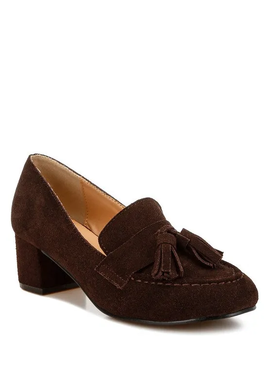 Aloha Tassels Detail Genuine Suede Loafers