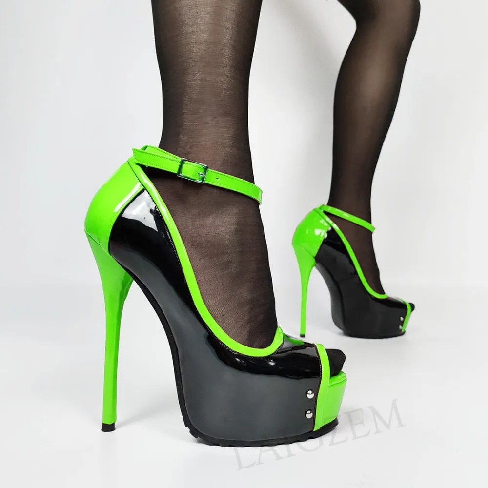 Ankle Strap Pumps Peep Toe