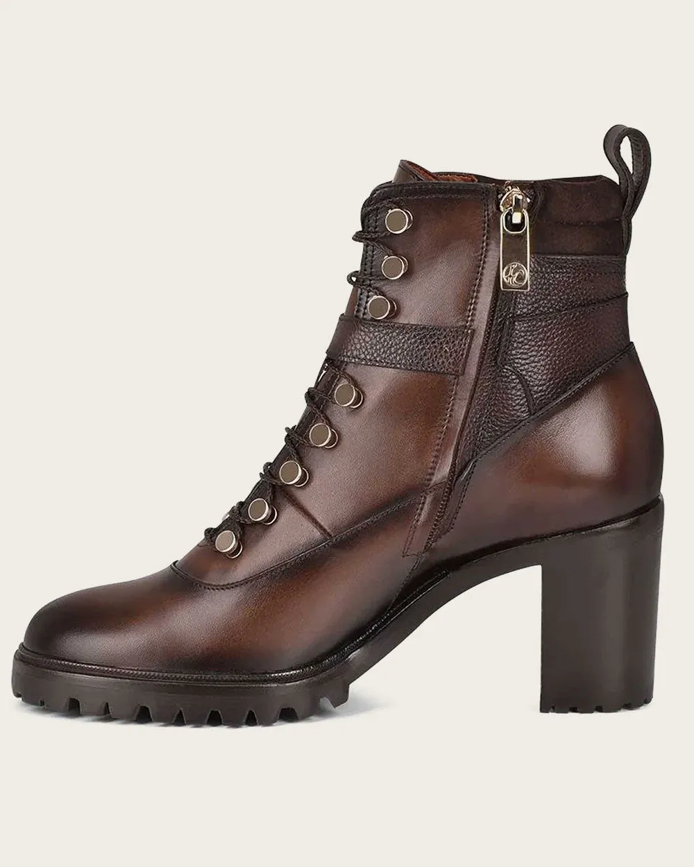 Ankle urban high heel brown bootie