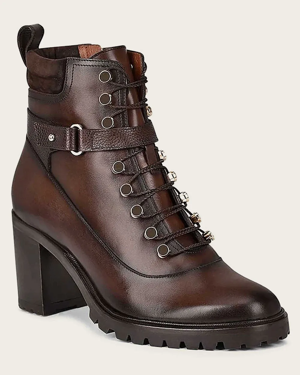 Ankle urban high heel brown bootie