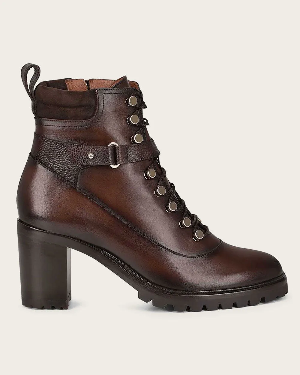 Ankle urban high heel brown bootie