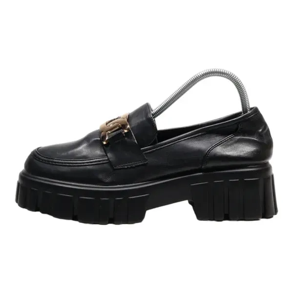 AZALEA WANG Loafers Platform Shoes Black Synthetic Womens UK 8