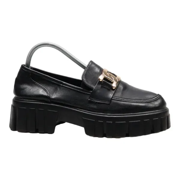 AZALEA WANG Loafers Platform Shoes Black Synthetic Womens UK 8