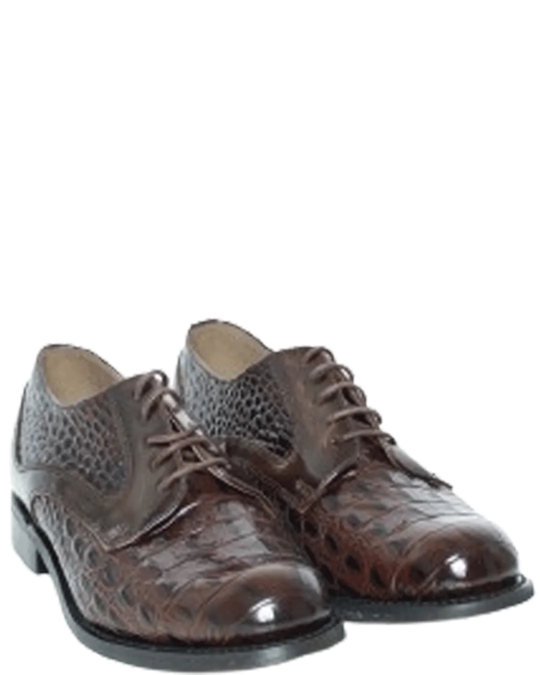 Bishop Leather Walnut Croc Shoe