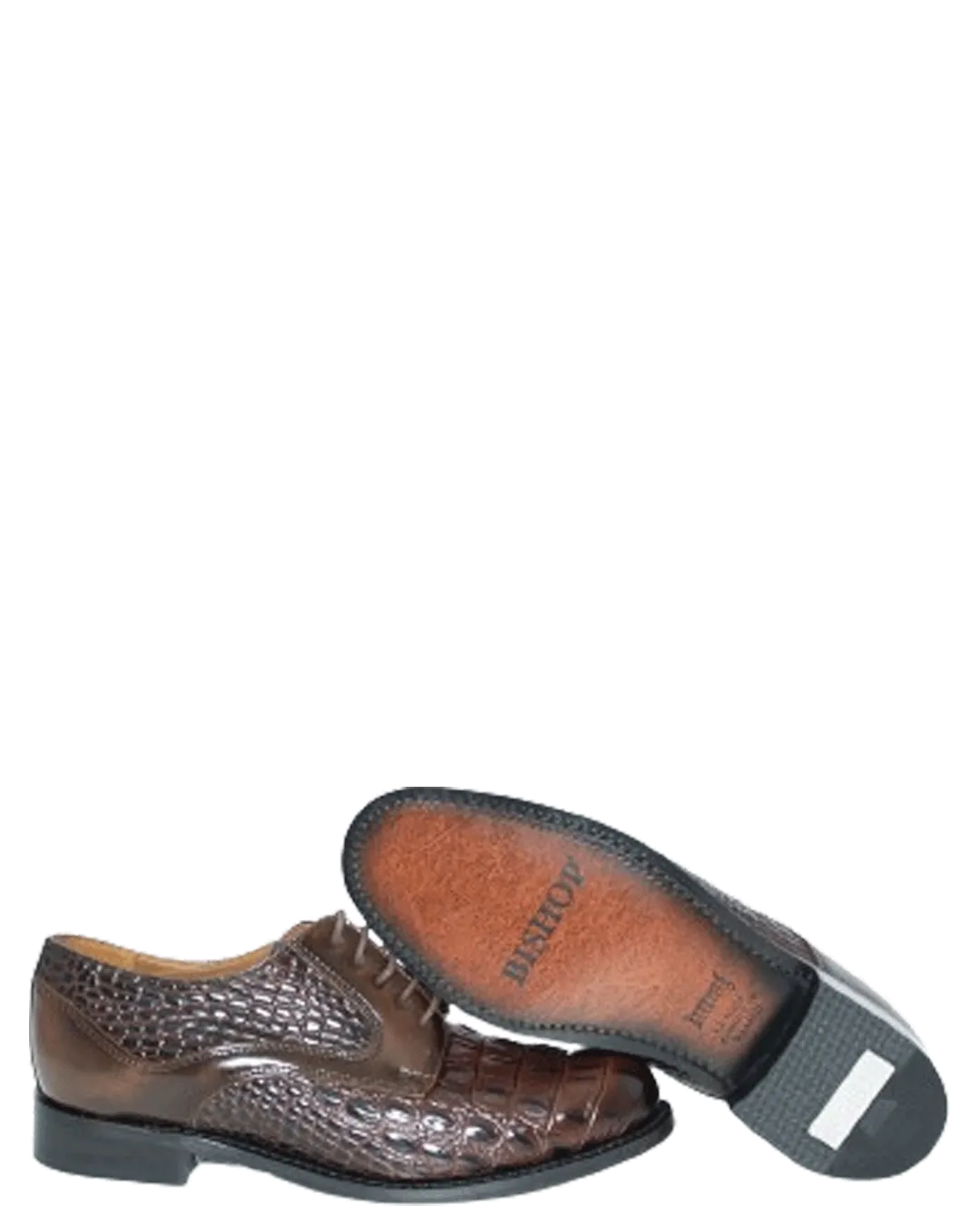 Bishop Leather Walnut Croc Shoe