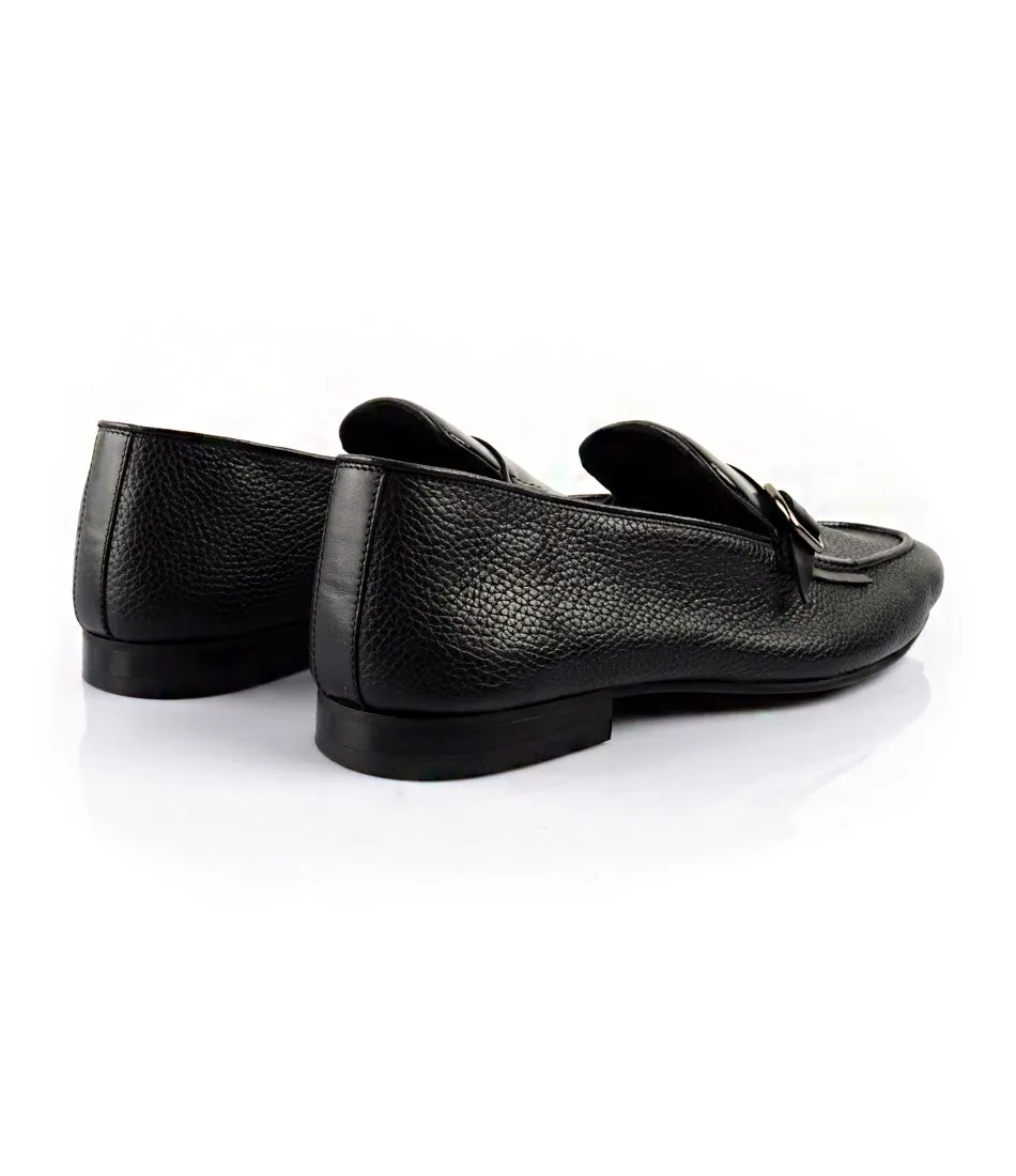 Black Milled Single Monk Loafers - Ultra-Flex