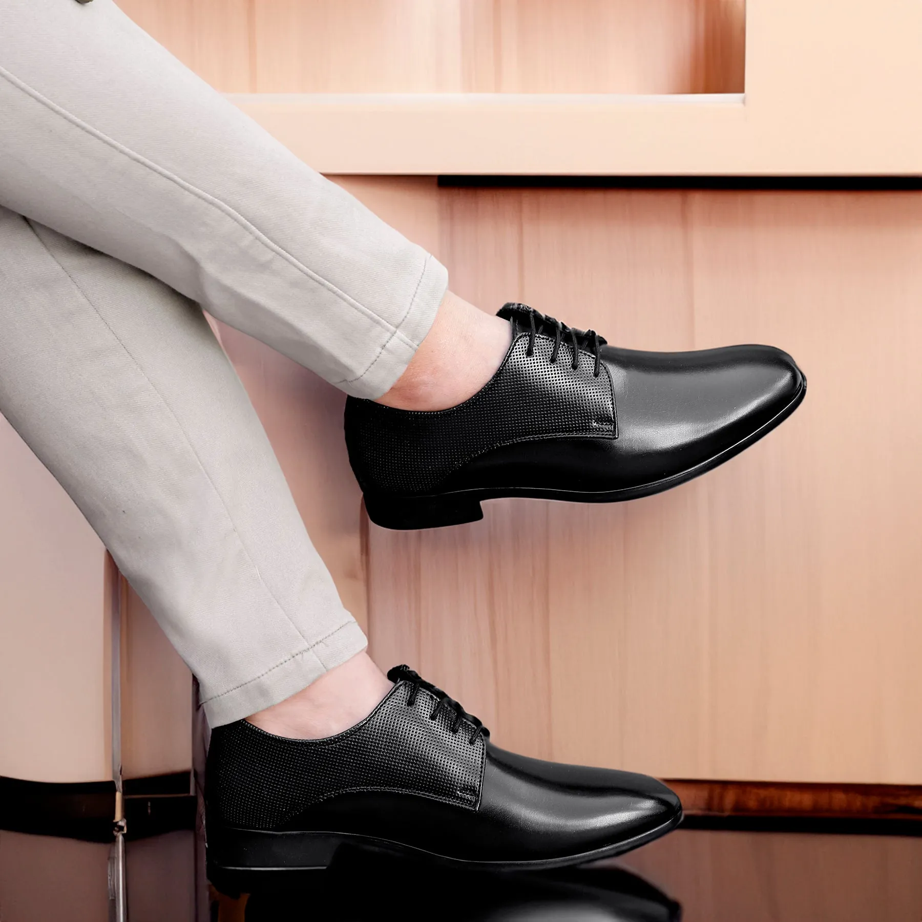 Bxxy's Faux Leather Work wear Lace-up Formal Shoes for Men