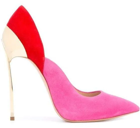 Color Block Pumps - Green & Blue or Red & Pink