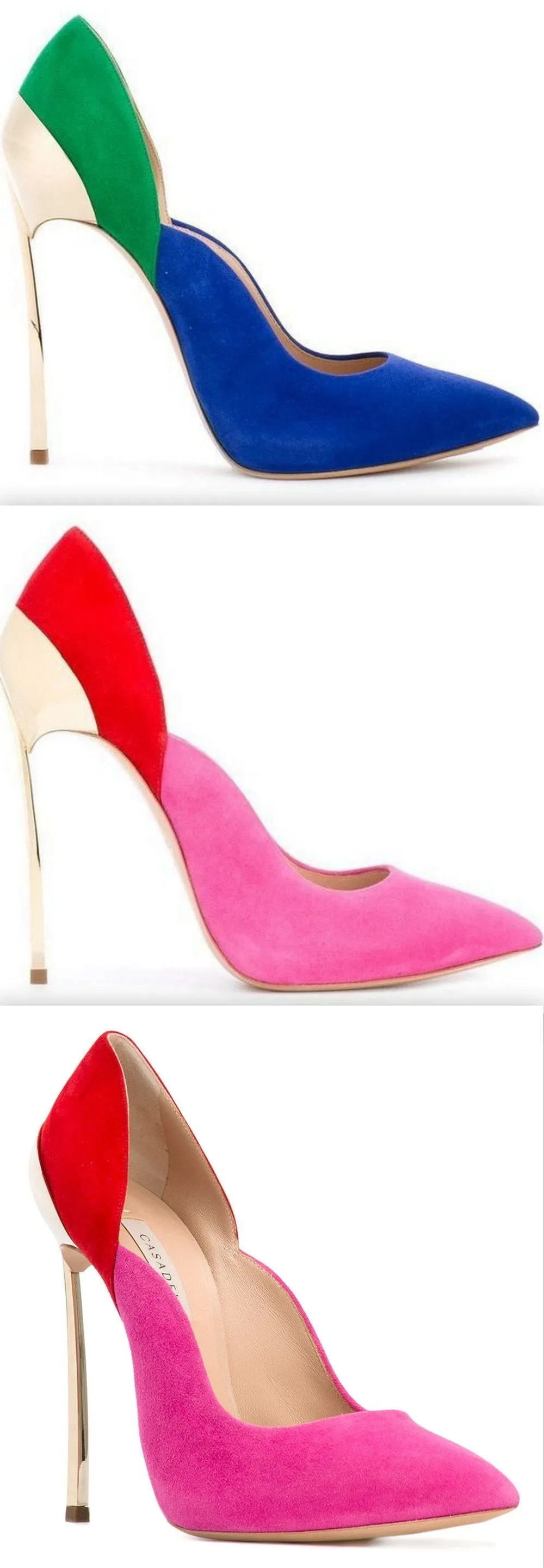 Color Block Pumps - Green & Blue or Red & Pink