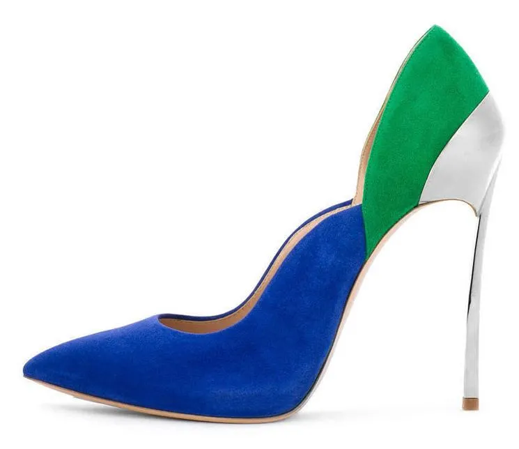 Color Block Pumps - Green & Blue or Red & Pink