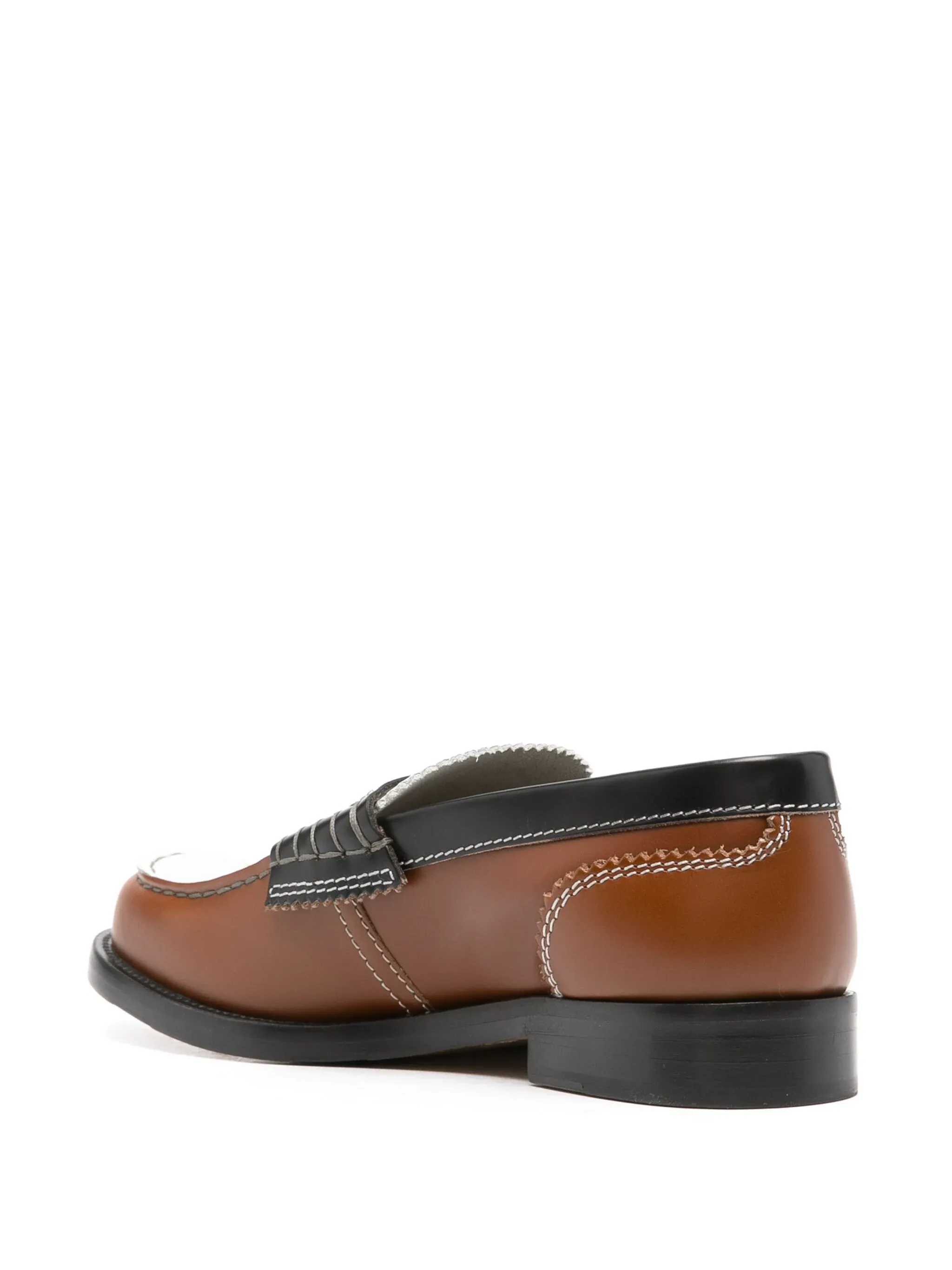 colourblock leather loafers