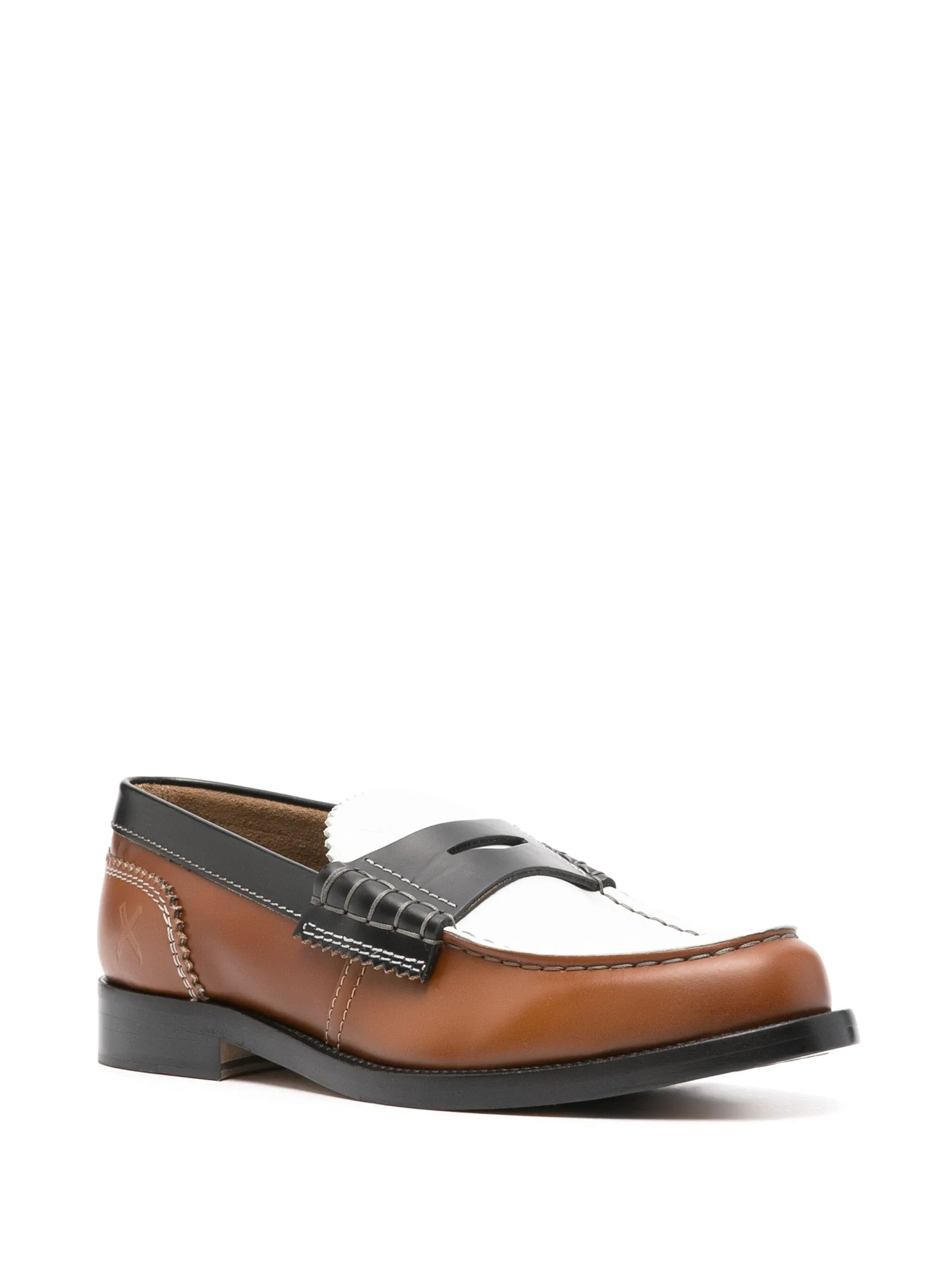 colourblock leather loafers