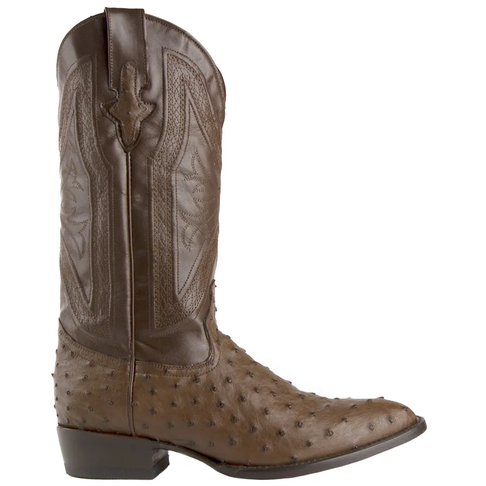 Colt Ostrich Embroidered Square Toe Cowboy Boots