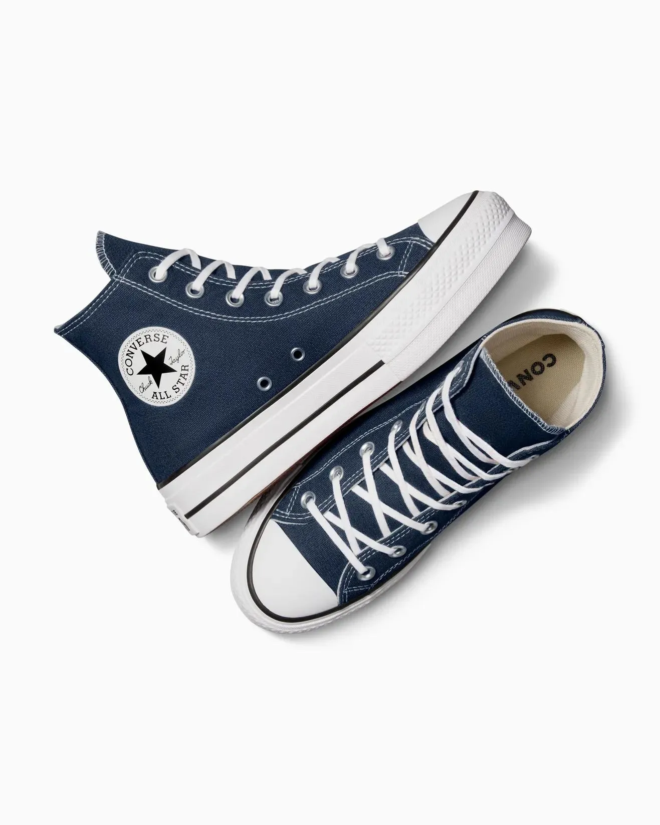 CONVERSE WOMEN'S CHUCK TAYLOR LIFT NAVY SNEAKERS SHOES