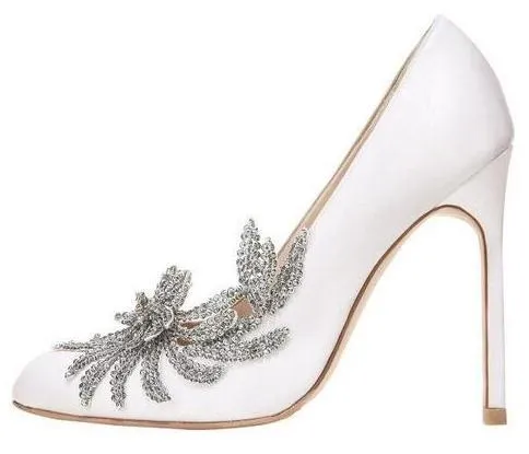 Crystal-Embellished Swan Pumps