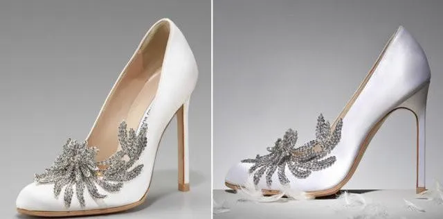 Crystal-Embellished Swan Pumps