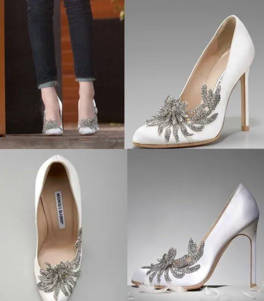 Crystal-Embellished Swan Pumps