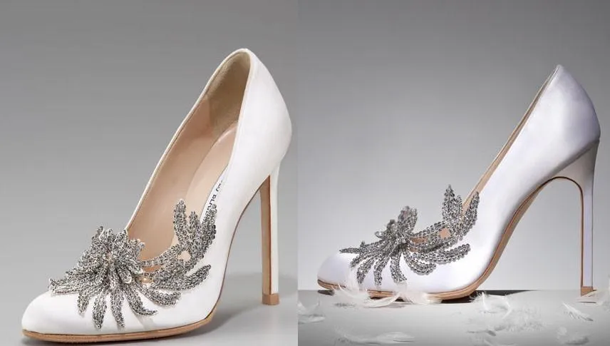 Crystal-Embellished Swan Pumps