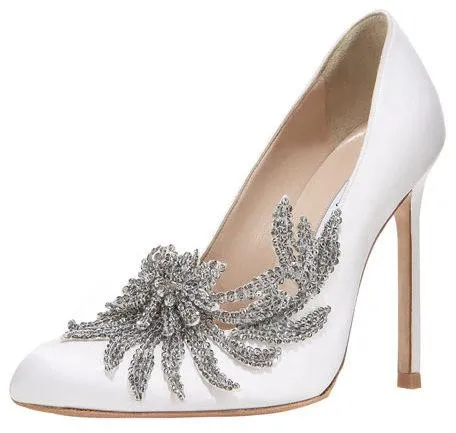 Crystal-Embellished Swan Pumps