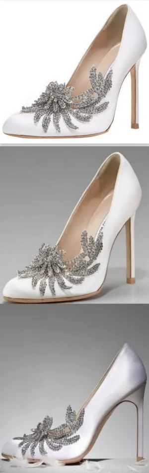 Crystal-Embellished Swan Pumps