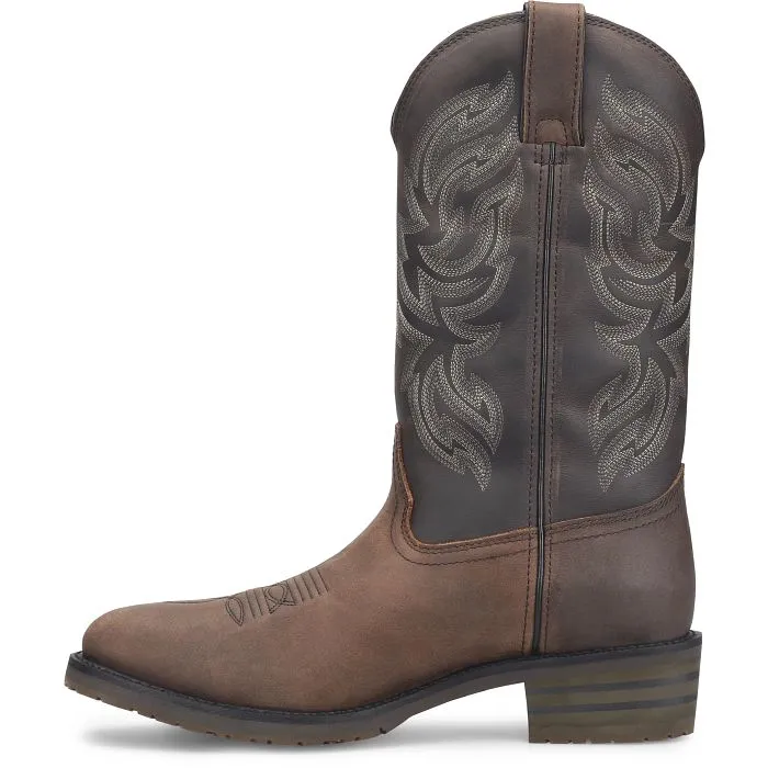 Double H Dark Brown Tascosa J-Toe Western Boots for Men