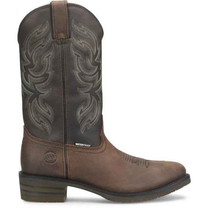 Double H Dark Brown Tascosa J-Toe Western Boots for Men