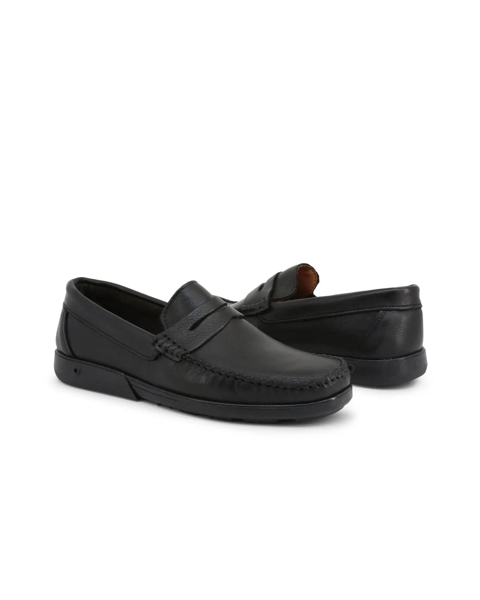 Duca Di Morrone Mens Leather Loafers Black