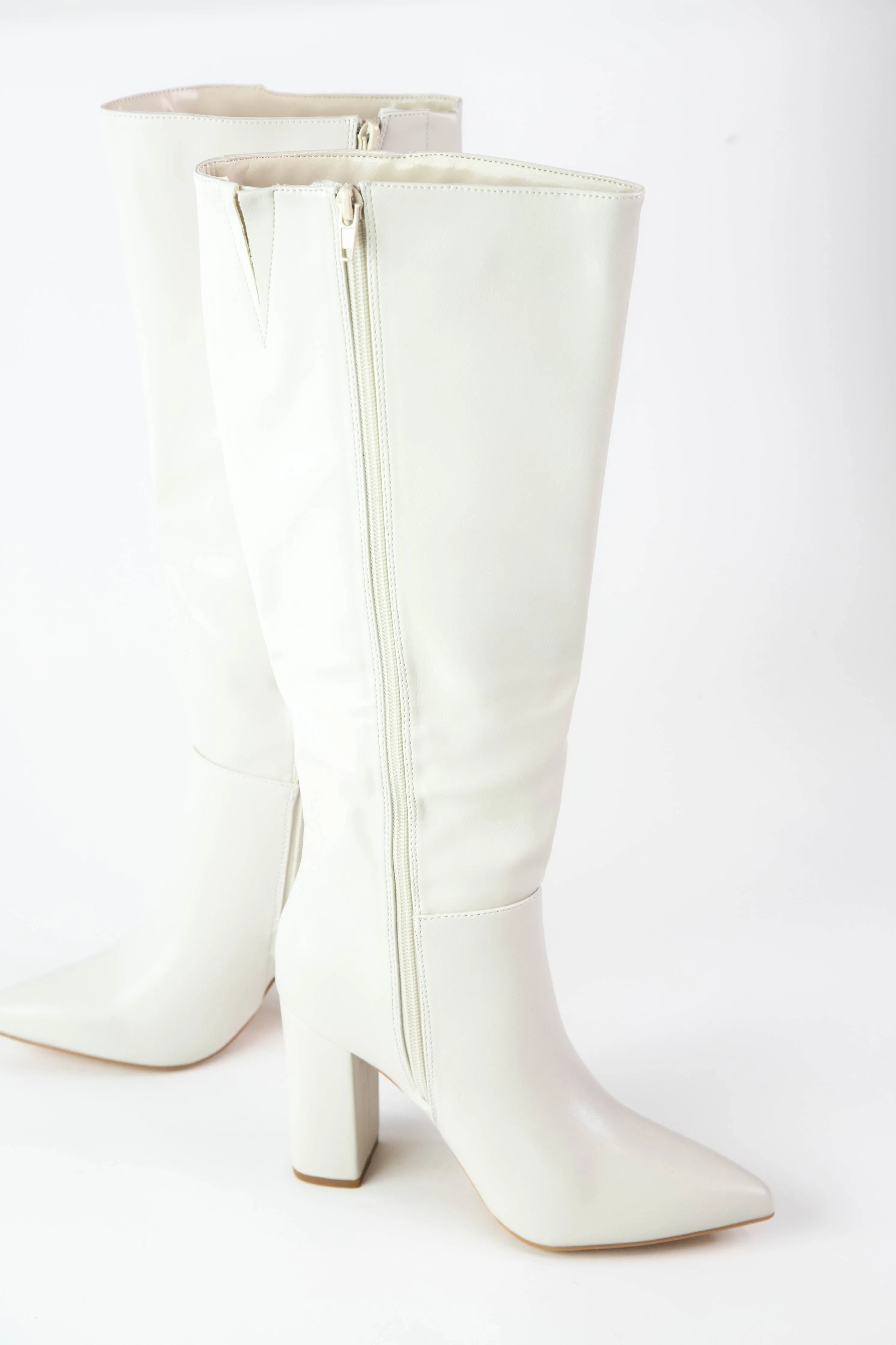 Faithfull Tall Dress Boots, Ivory | Beach by Matisse