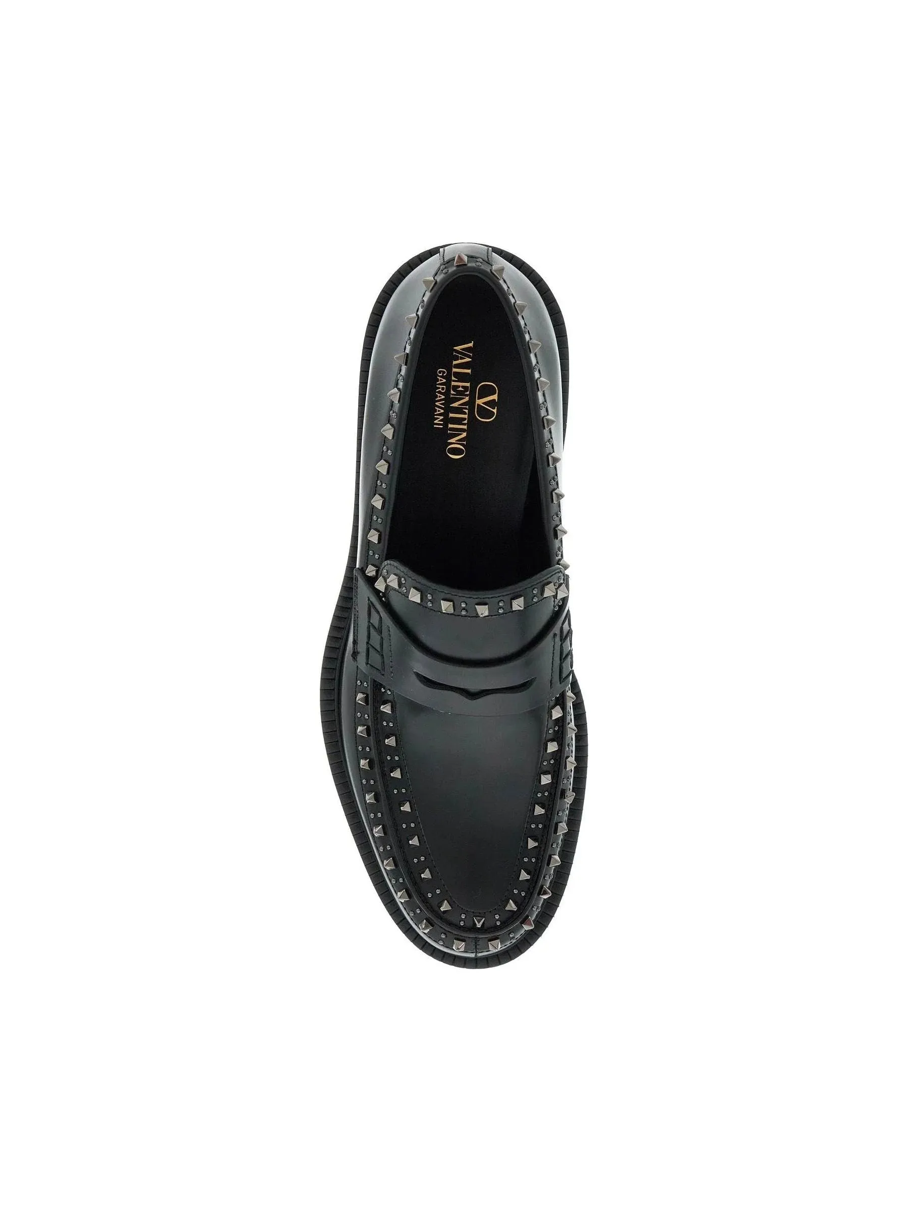 Gentleglam Studded Leather Loafers