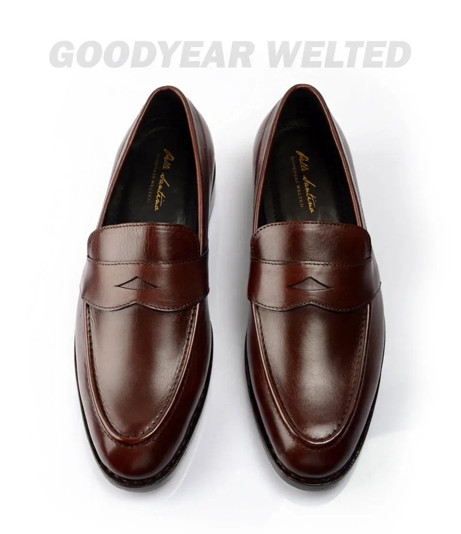 Goodyear Welted Penny Loafers - Brown