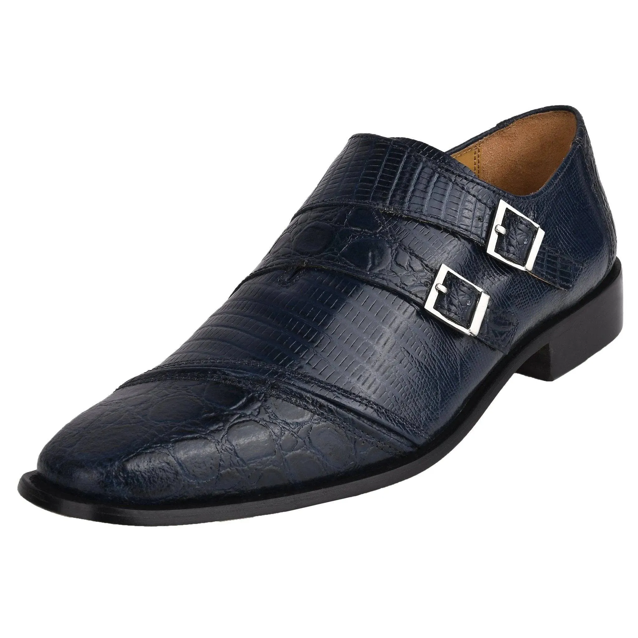 GRACE Men's Leather Double Monk Strap Shoes