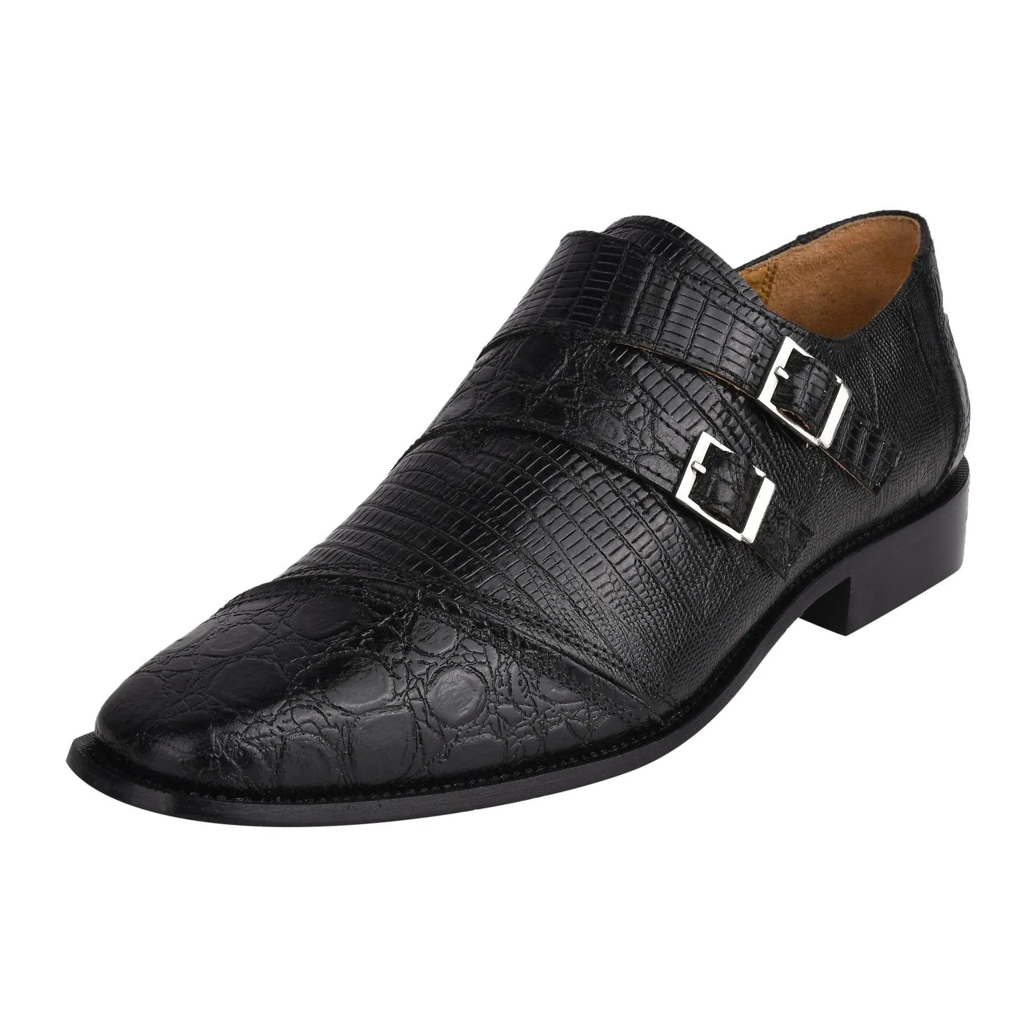 GRACE Men's Leather Double Monk Strap Shoes