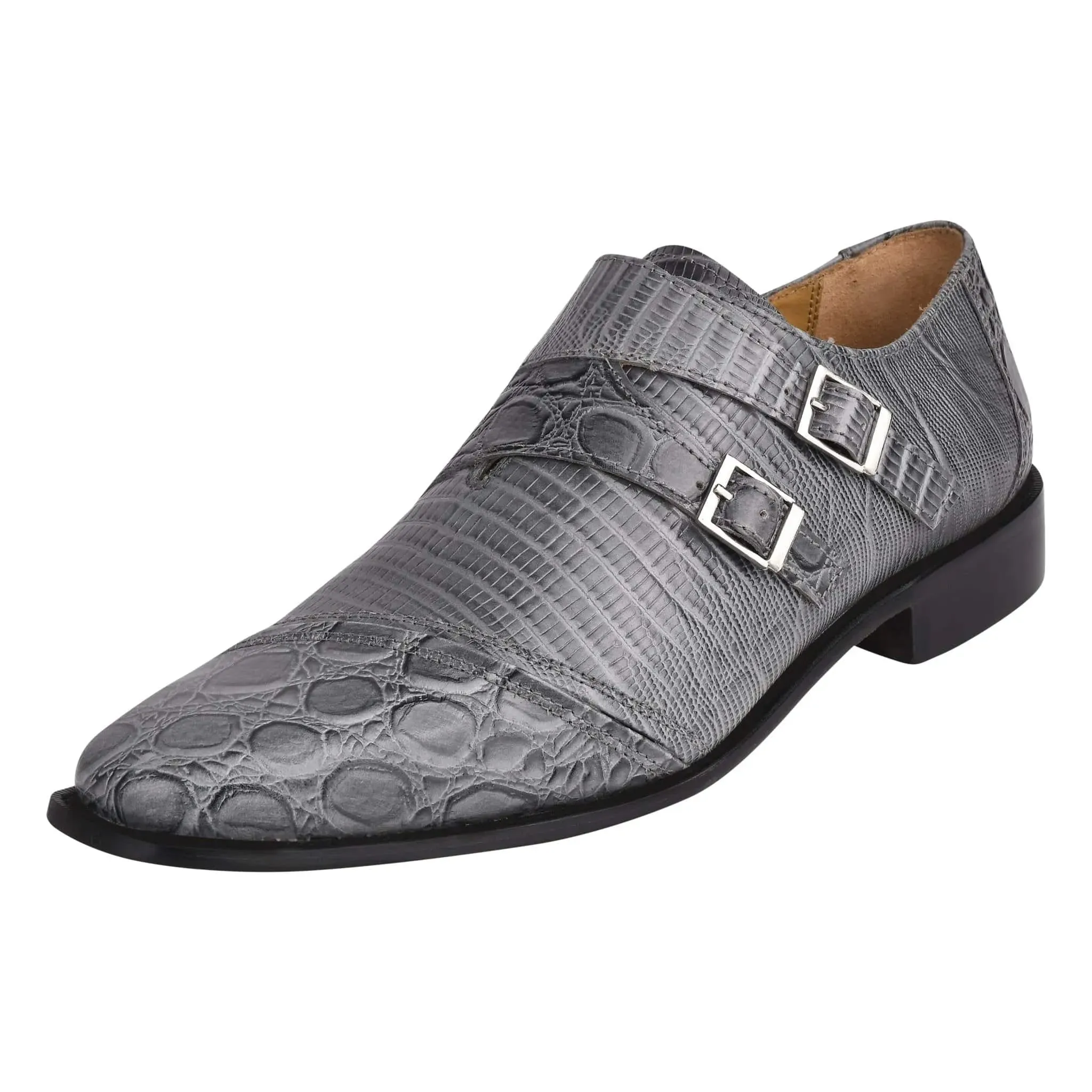 GRACE Men's Leather Double Monk Strap Shoes