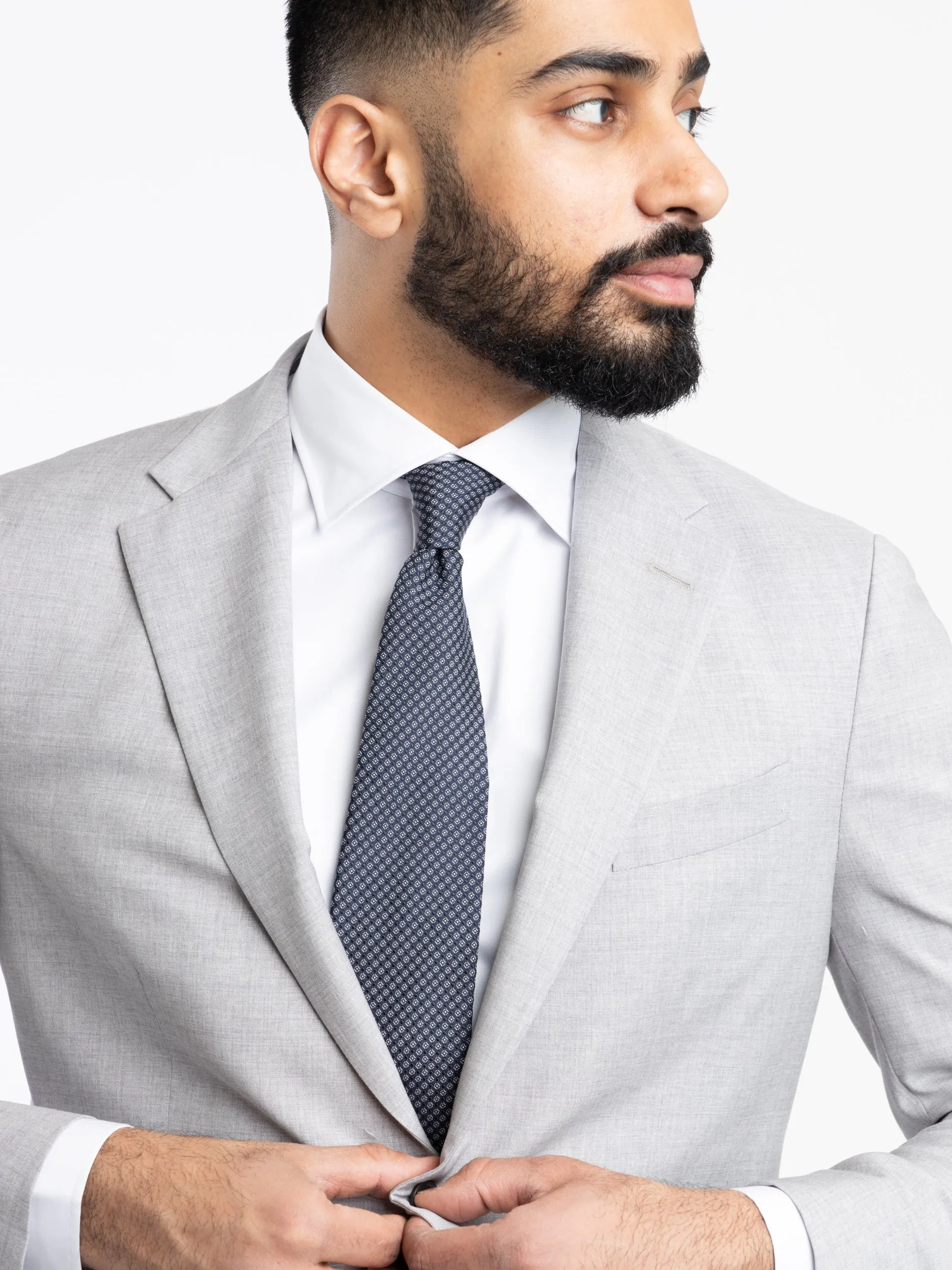 Grey Virgin Wool B-Line Suit