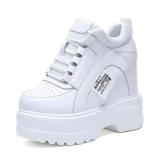 Joskaa 2024 New White High Top Sneakers Platform