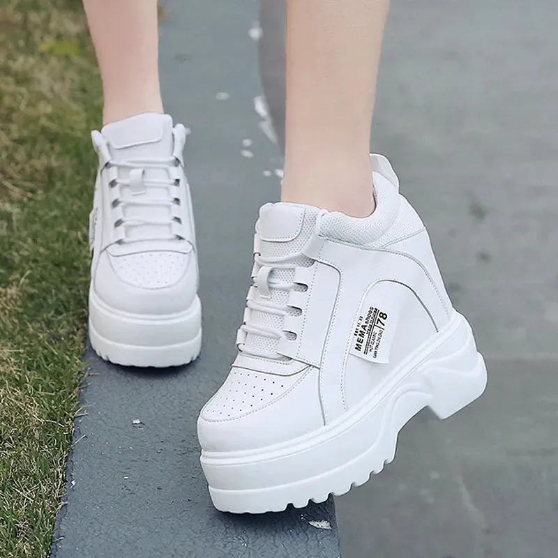 Joskaa 2024 New White High Top Sneakers Platform