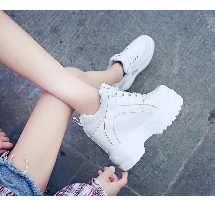 Joskaa 2024 New White High Top Sneakers Platform