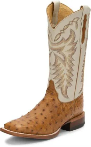 Justin Men's Pascoe Antique Saddle Maddog Full Quill Ostrich Boots 8094