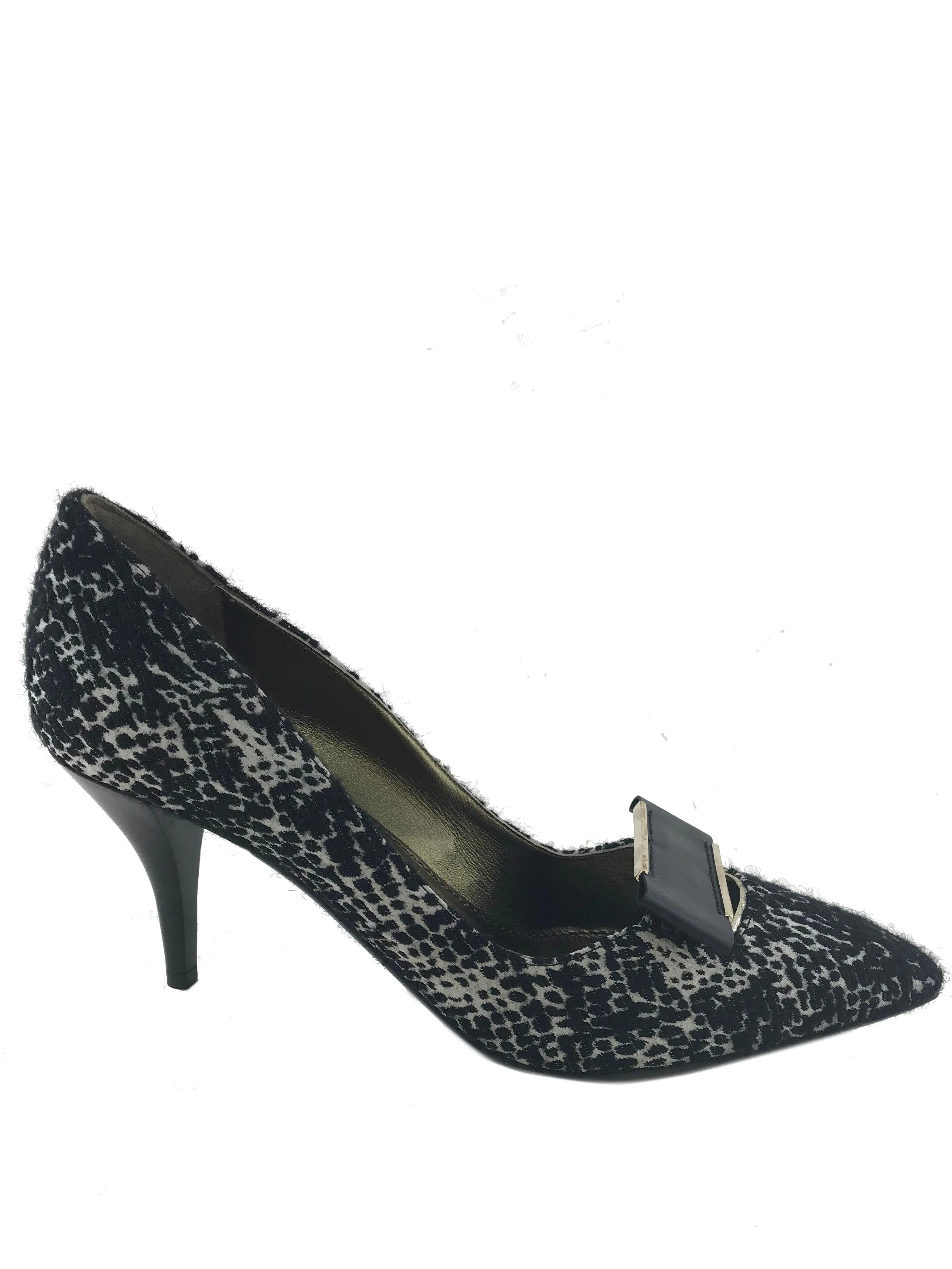 Lanvin Jacquard Metal-Trim Buckle Pumps Size 9 NEW