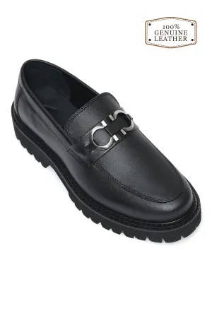 LUXE HERITAGE CHAIN LOAFERS-LT-BLACK