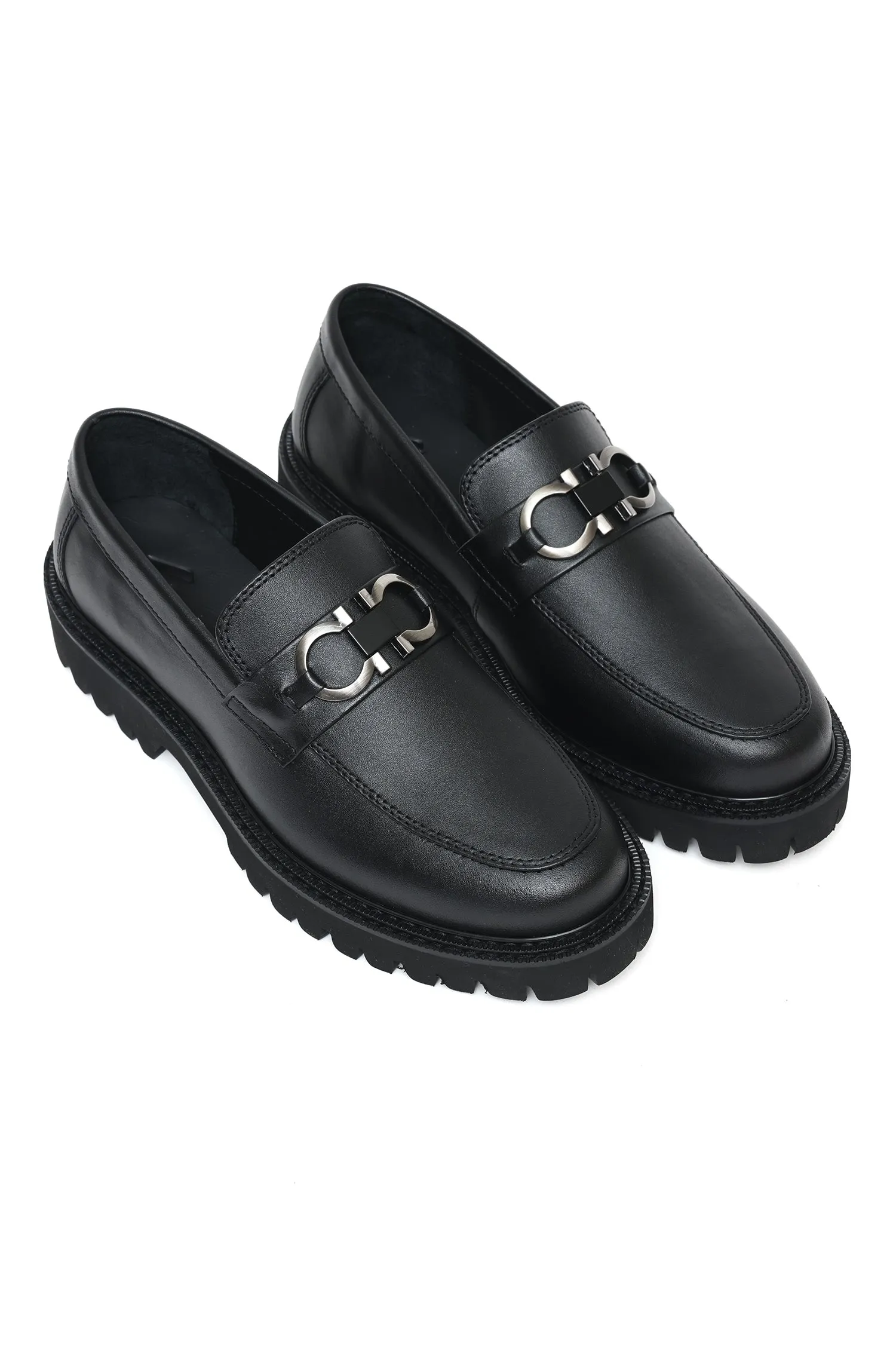 LUXE HERITAGE CHAIN LOAFERS-LT-BLACK