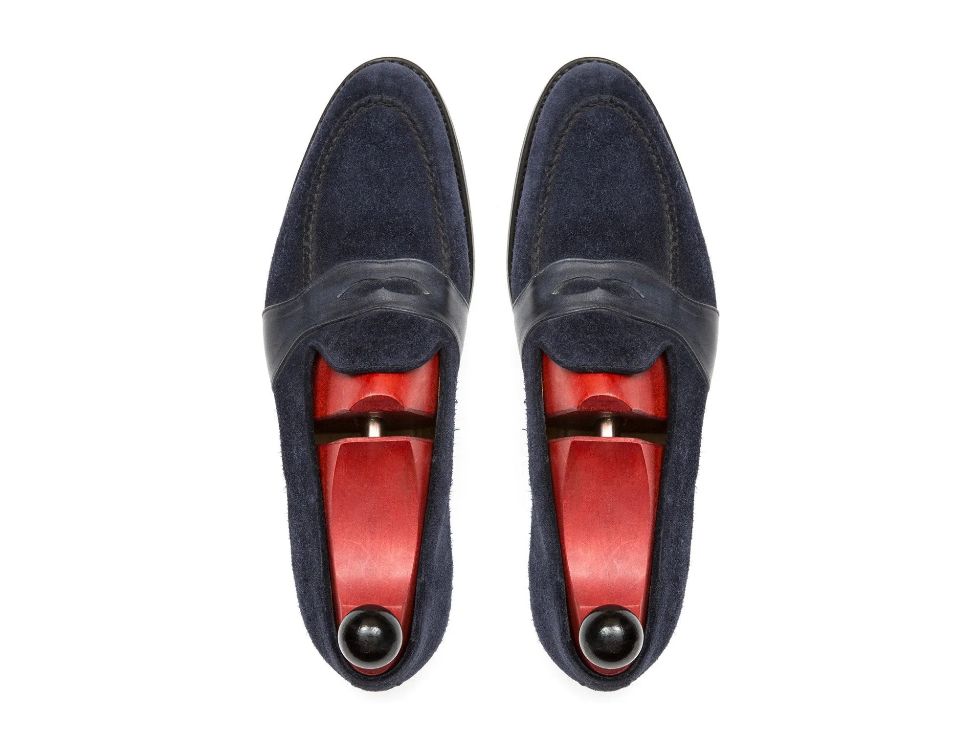 Madison - MTO - Navy Suede / Shaded Navy Calf Strap - TMG Last - Single Leather Sole