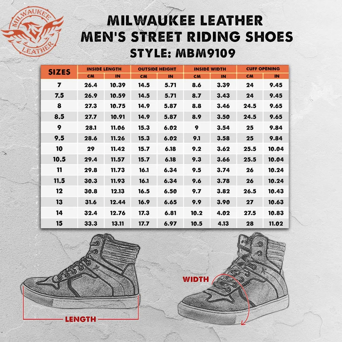 Milwaukee Leather MBM9109 Men's Grey Suede Leather Reinforced Street