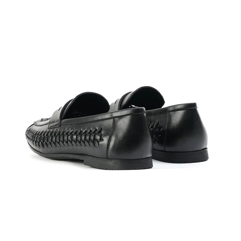 Monkstory Interwoven Slip-Ons- Black