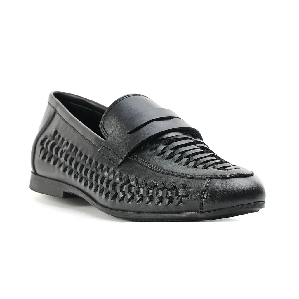 Monkstory Interwoven Slip-Ons- Black