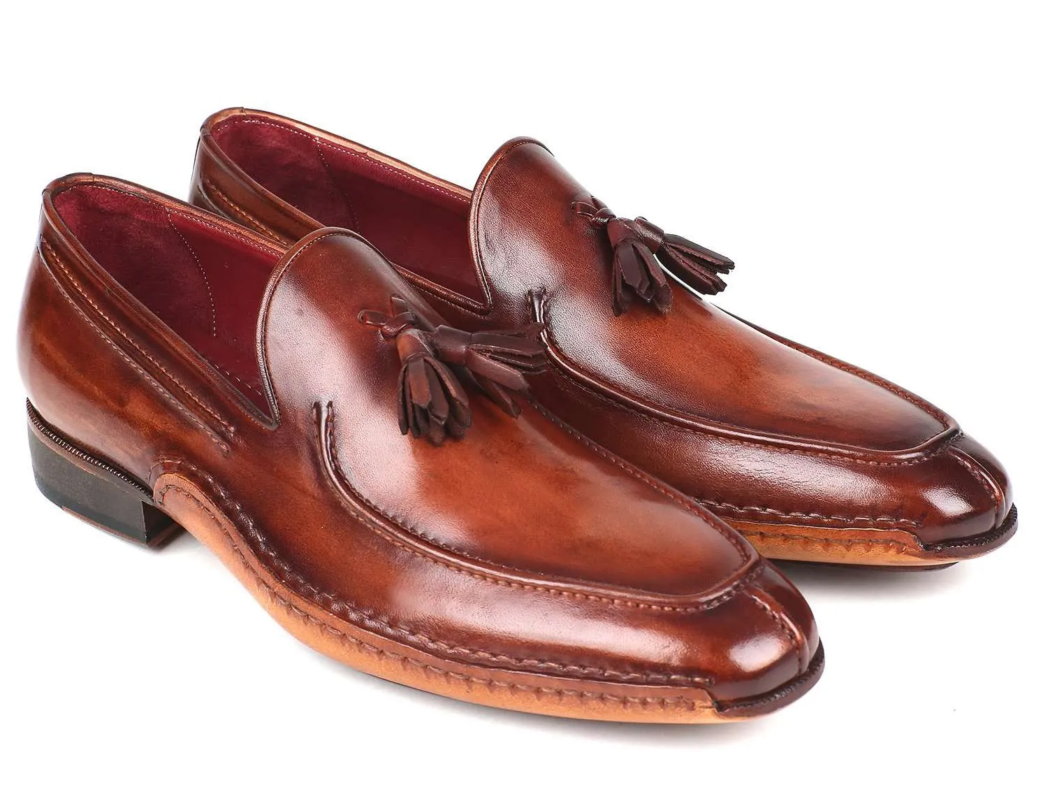 Paul Parkman Hand-Sewn Tassel Loafers Brown (ID#082-BRW)