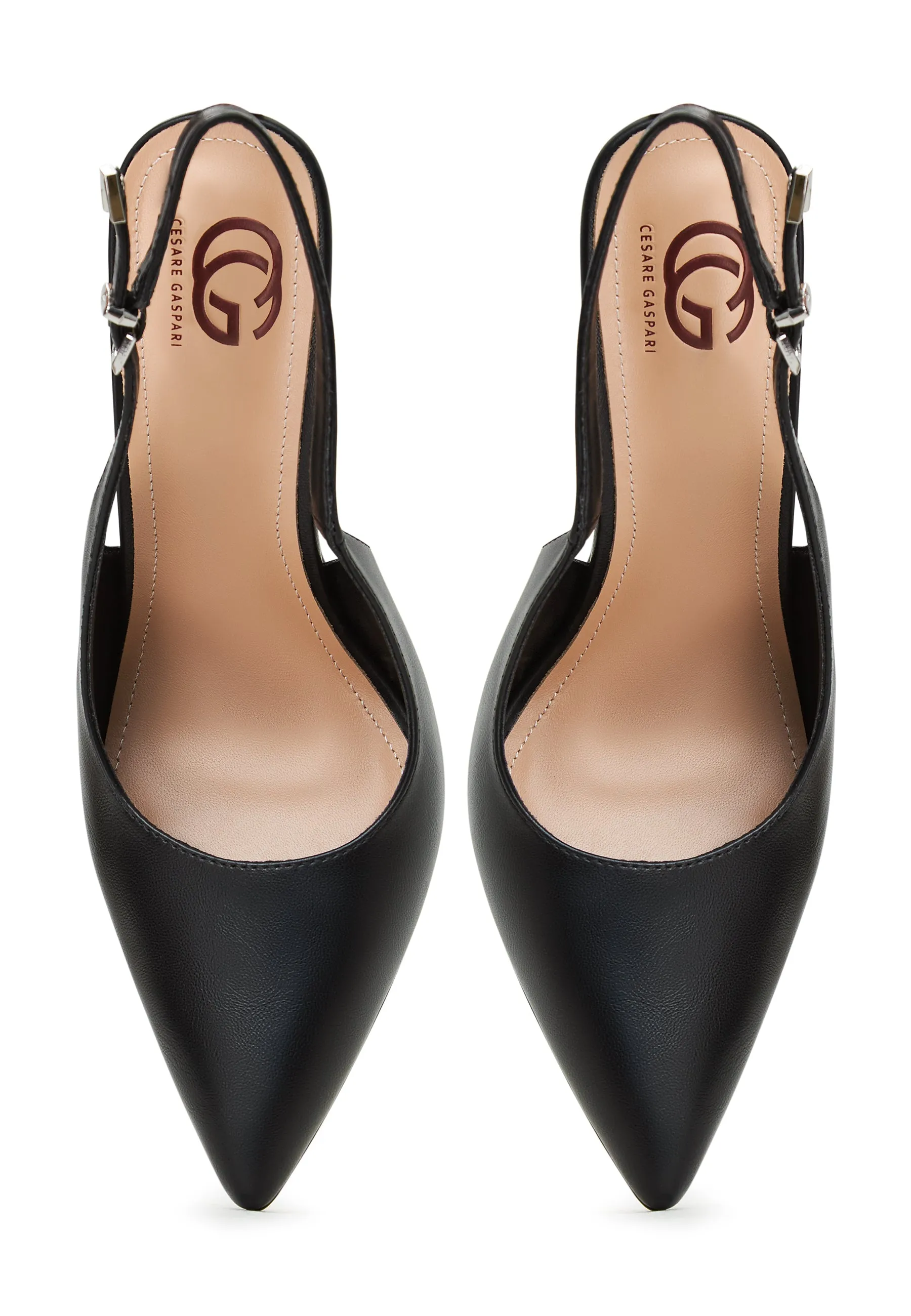 Pumps With Metallic Stilleto Heel - Black