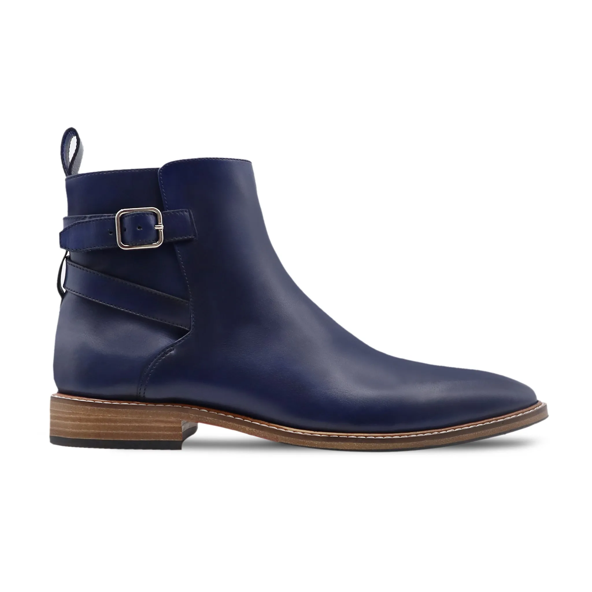 Spring - Men's Navy Blue Calf leather Jodhpur Boot