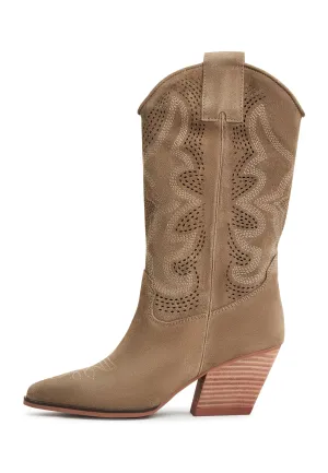 Suede Cowboy Boots Mariana - Brown